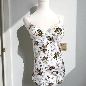 NWT vintage floral lace cami top 🌿 romantic cottagecore slip tank L